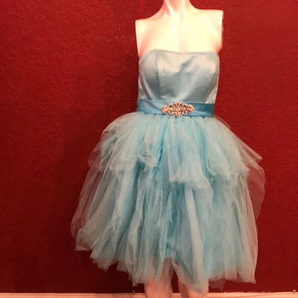Amelia Couture #313 Strapless Mesh Dress size 6
